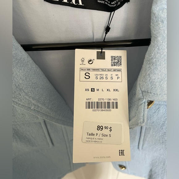 Blue Zara Blazer Jacket - Picture 4 of 4